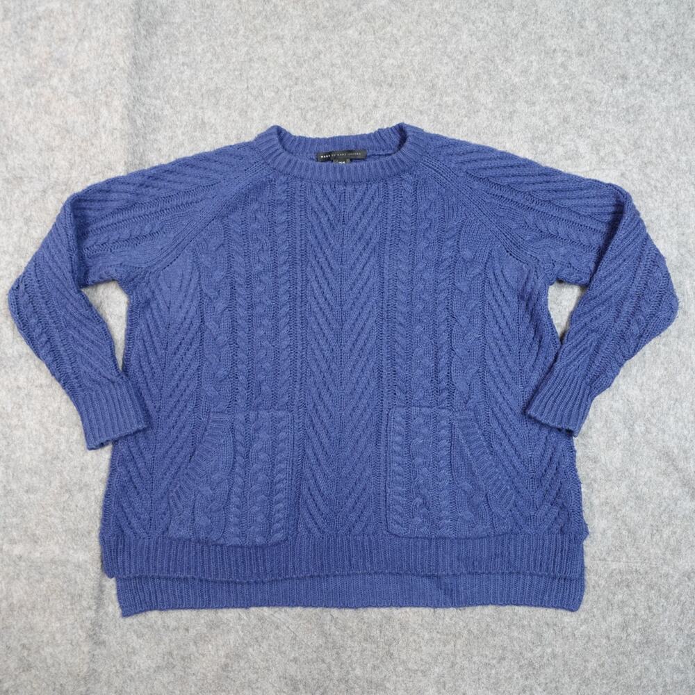 Marc by Marc Jacobs Sweater Womens XS/S Wool Cable‎ Knit Chunky Oversized Blue